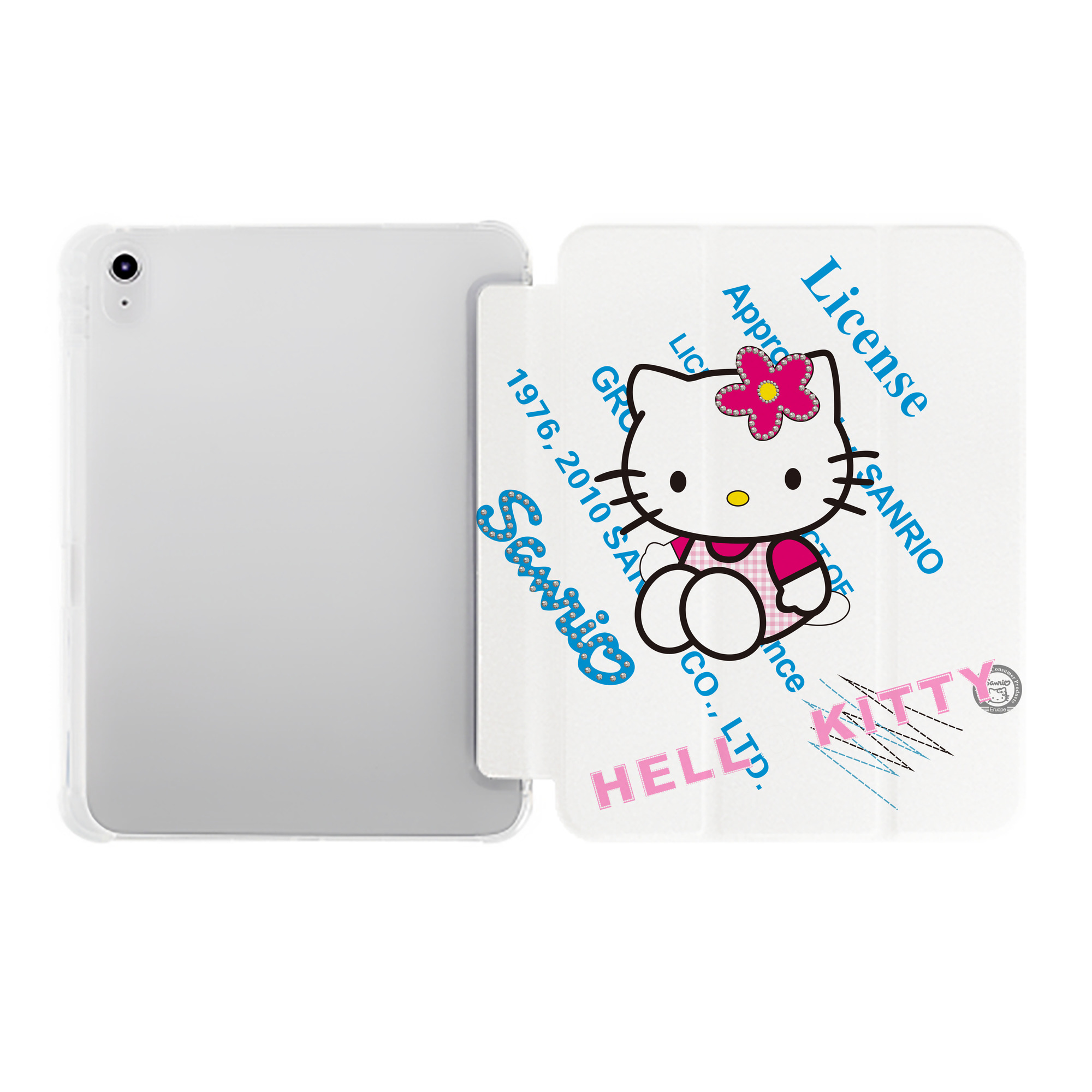 （画像用） Hello Kitty ハローキティ IPad ケース ペン収納付き 三つ折りスタンド PUレザー×シリコン 対応機種9.5/10.5/10.9インチ